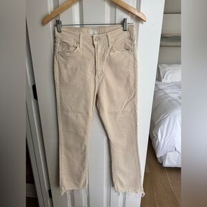 MOTHER Insider Crop Step Frey  Jeans in color “Chalk it up”